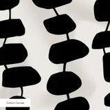 Atomic Stack in Ivory — atomic stack print, in black forms on a bright ivory ground, the reverse of the Ebony colorway
