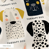 Good Dogs Club in Gold — good dogs club print, in cream and black dogs with golden mustard accents on a soft cream ground, small scale