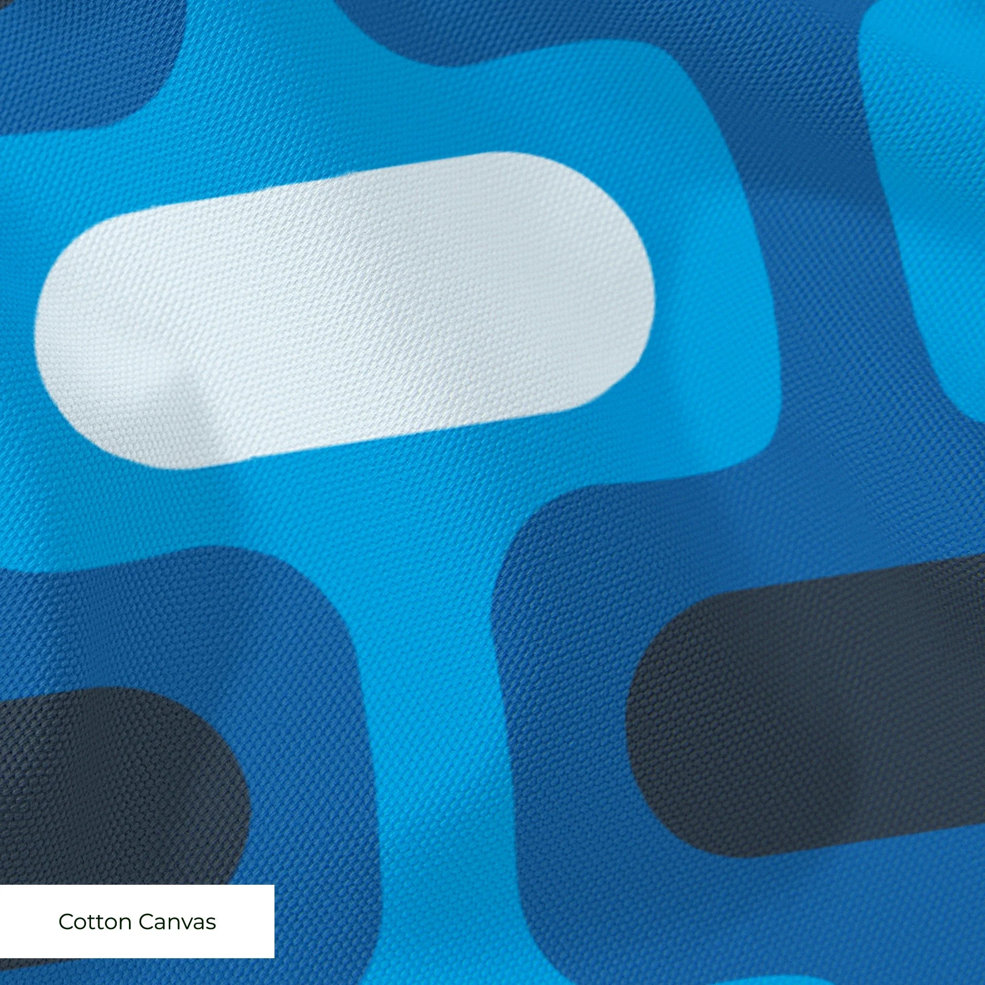 Mod Waves in La Jolla — mod waves print, in vivid cobalt blue pods on a deep navy ground