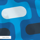 Mod Waves in La Jolla — mod waves print, in vivid cobalt blue pods on a deep navy ground