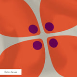 Square Mod in Fire — square mod print, in scorched coral red on oatmeal