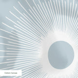 Retro Sunburst in Slate — retro sunburst print, in cool slate grey and blue with a silvery center