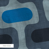 Mod Waves in Pacific Heights — mod waves print, in bright cobalt pods on a slate blue ground