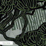 Twilight Grove in Moss — twilight grove print, in sage green and slate blue over a misty ground