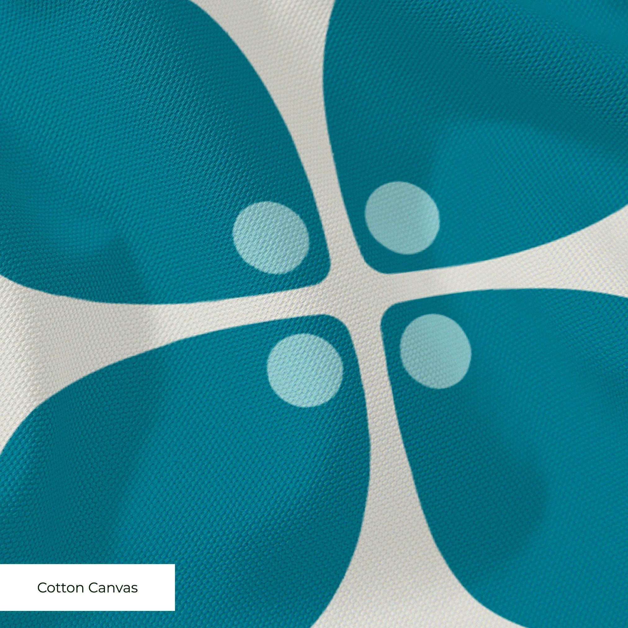 Square Mod in Pacific — square mod print, in saturated petrol teal on bone