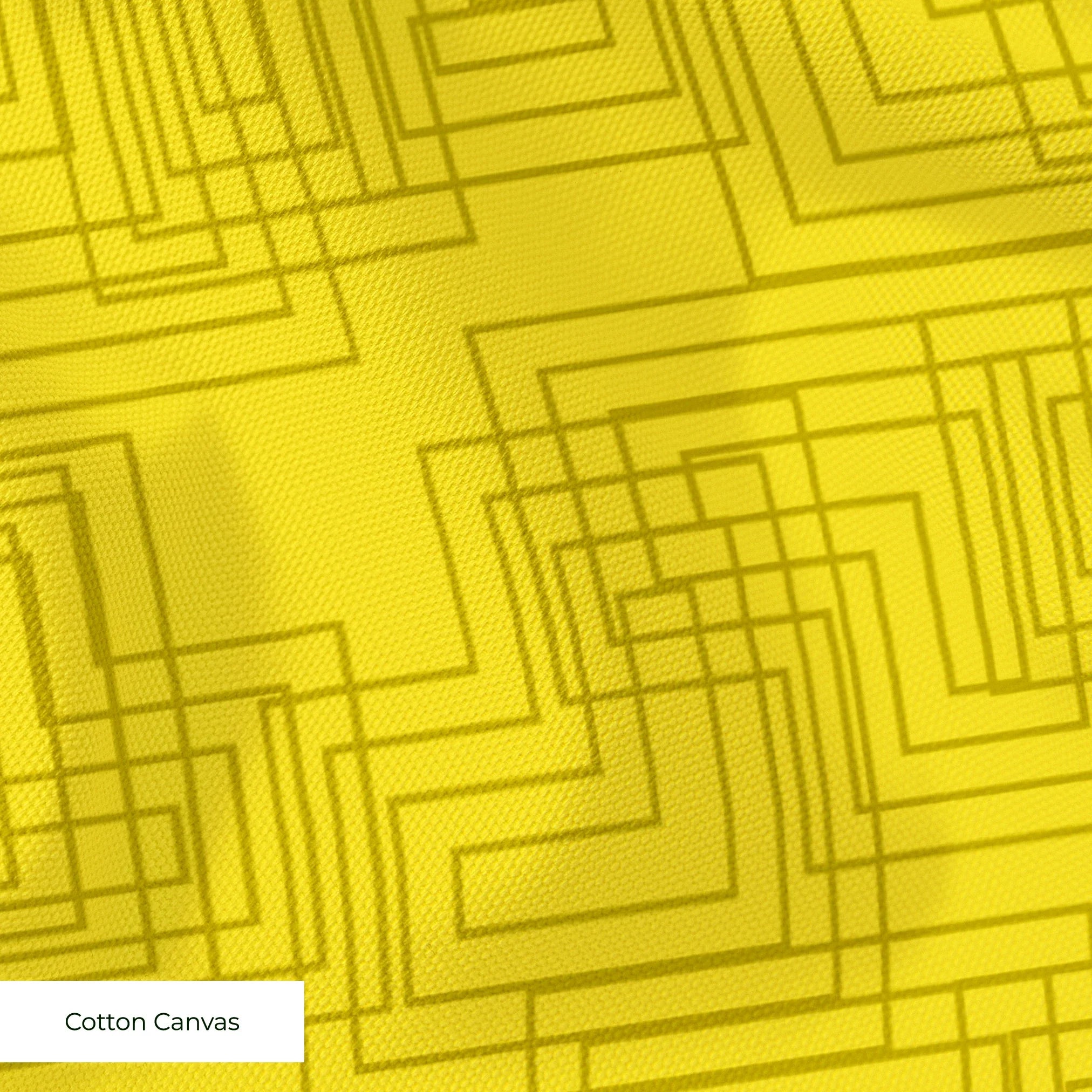 Interlock in Mustard — interlock print, in saturated mustard yellow