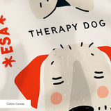 Good Dogs Club in Ruby — good dogs club print, in cream and black dogs with ruby red accents on a soft cream ground