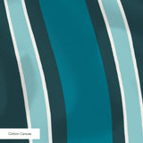 Mod Stripes in Pacific — mod stripes print, in deep petrol teal and pale blue on ivory