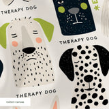 Good Dogs Club in Avocado — good dogs club print, in cream and black dogs with avocado green accents on a soft cream ground, small scale