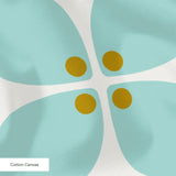 Square Mod in Robins Egg — square mod print, in pale robin's egg blue with a soft coral center on bone