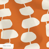 Atomic Stack in Persimmon — atomic stack print, in white forms on a warm persimmon orange ground