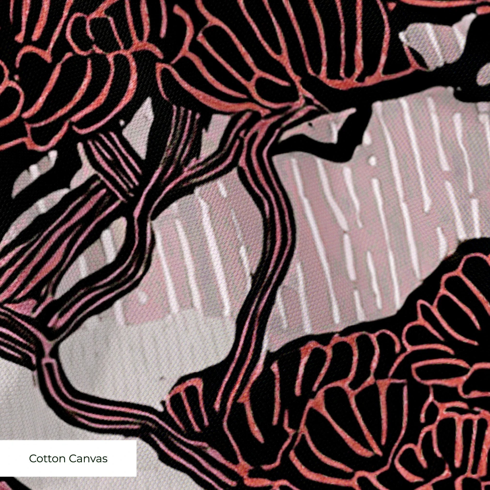Twilight Grove in Dawn — twilight grove print, in blush pink and mauve with soft grey branches