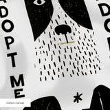 Adopt Me Mid Mod Dog in Avocado — adopt me mid mod dog print, in avocado green, black and cream on a warm bone ground