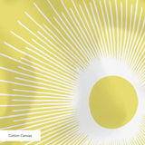 Retro Sunburst in Lemon — retro sunburst print, in soft lemon yellow with a creamy white core