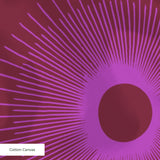 Retro Starburst in Plum — retro starburst print, in deep plum glowing out into magenta and violet halos