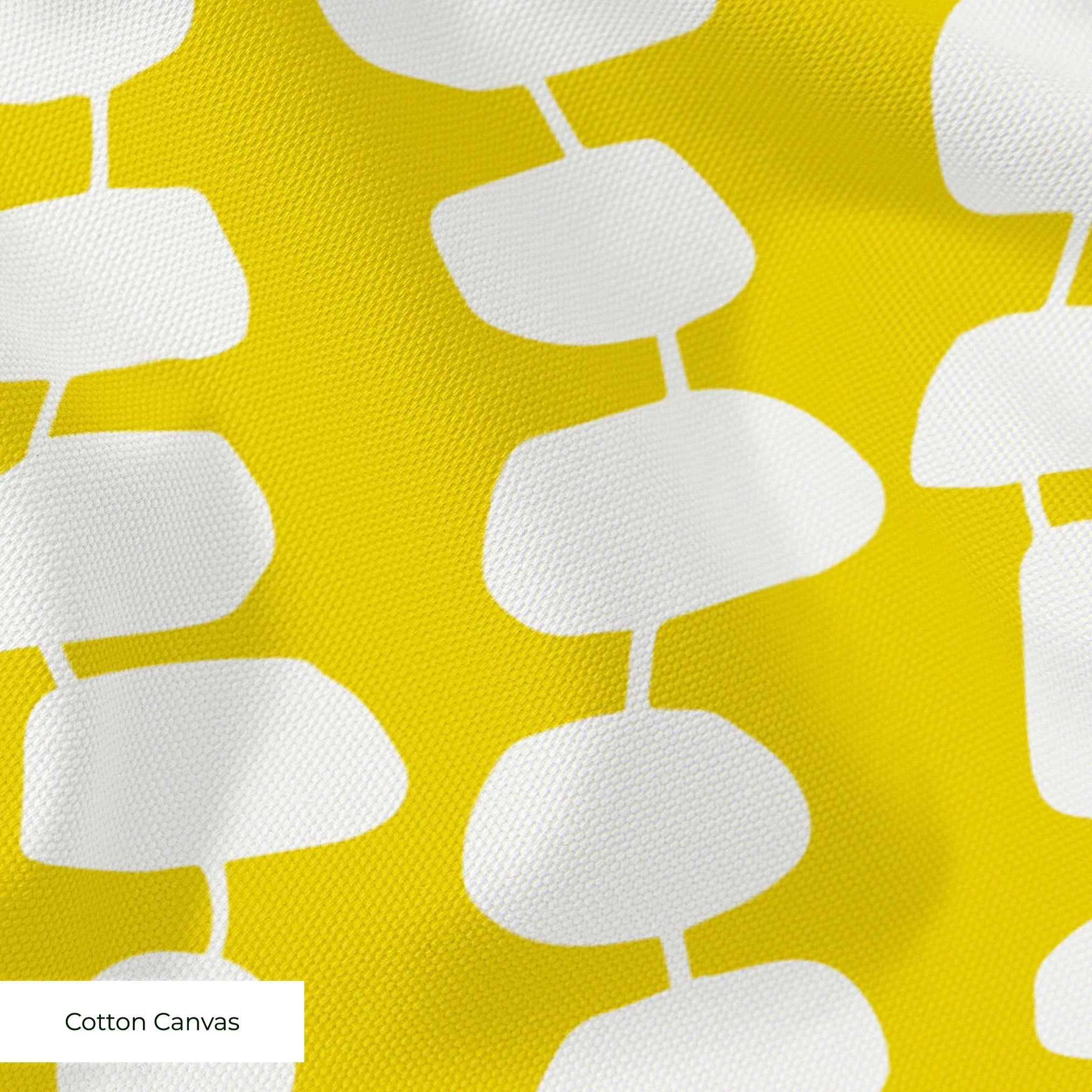 Atomic Stack in Mustard — atomic stack print, in white forms on a bright mustard yellow ground