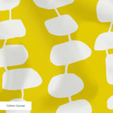 Atomic Stack in Mustard — atomic stack print, in white forms on a bright mustard yellow ground