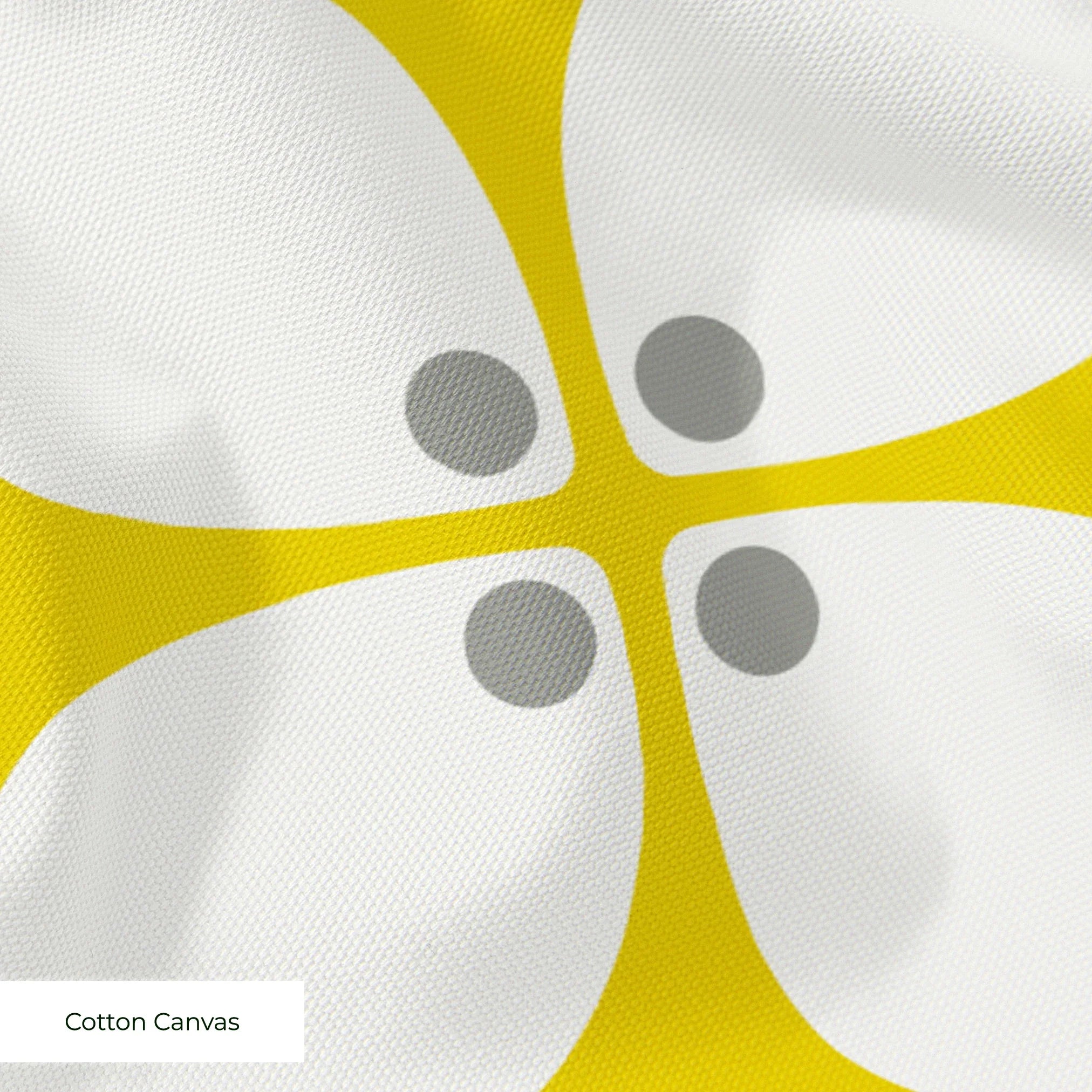 Square Mod in Yellow — square mod print, in chrome yellow with a pale center on bright white