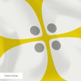 Square Mod in Yellow — square mod print, in chrome yellow with a pale center on bright white