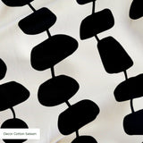 Atomic Stack in Ivory — atomic stack print, in black forms on a bright ivory ground, the reverse of the Ebony colorway