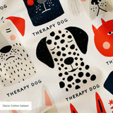 Good Dogs Club in Ruby — good dogs club print, in cream and black dogs with ruby red accents on a soft cream ground, small scale