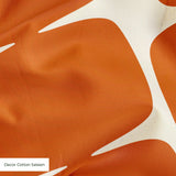 Atomic Bricks in Persimmon — atomic bricks print, in burnt persimmon and terracotta with a bone grid