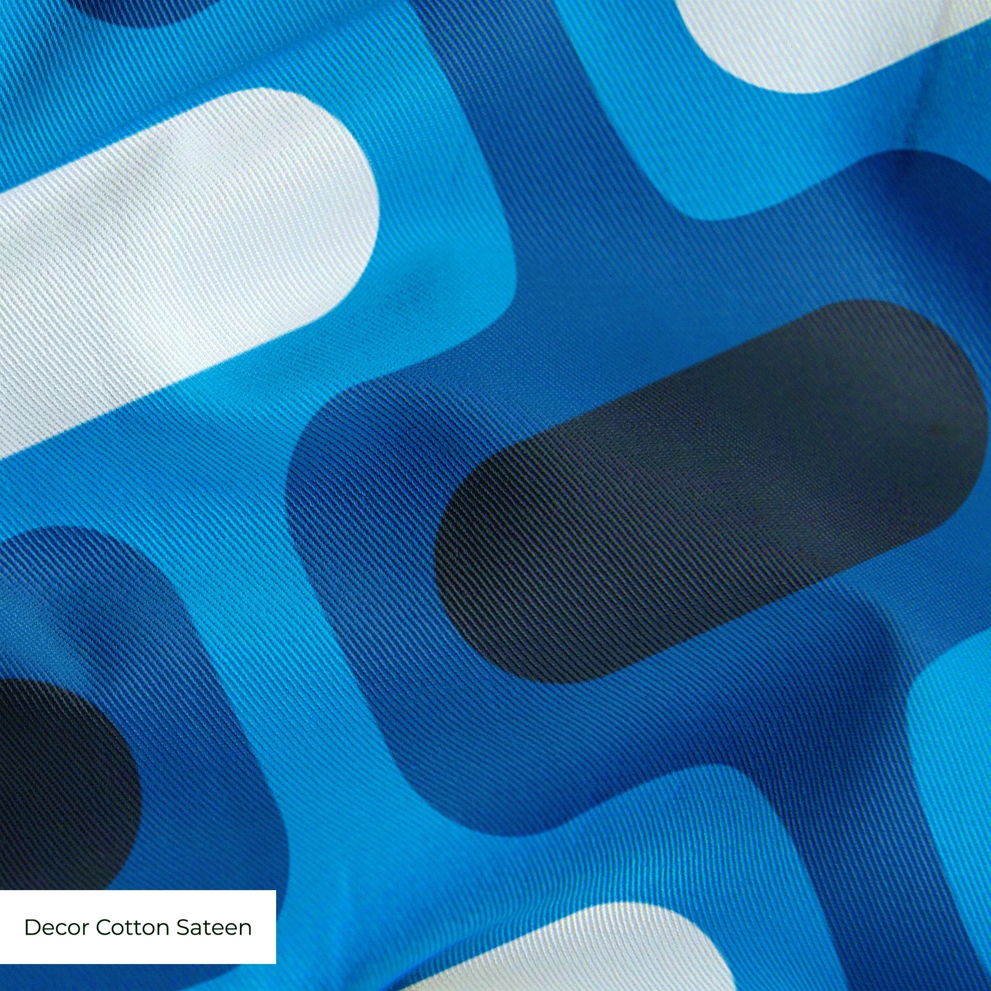 Mod Waves in La Jolla — mod waves print, in vivid cobalt blue pods on a deep navy ground