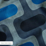 Mod Waves in Pacific Heights — mod waves print, in bright cobalt pods on a slate blue ground