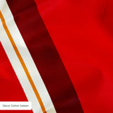 Offset Stripes in Firecracker — offset stripes print, in bright red and crimson separated by crisp white on charcoal