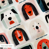 Modern Mutt Parade — modern mutt parade print, in red, teal, mustard and pink blocks against cream and black, small scale