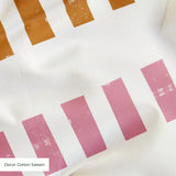 Measured Lines in Warming Trend — measured lines print, moving through coral, pink, deep berry, gold and warm orange
