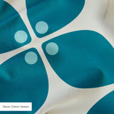 Square Mod in Pacific — square mod print, in saturated petrol teal on bone