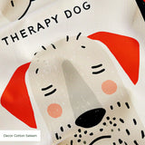 Good Dogs Club in Ruby — good dogs club print, in cream and black dogs with ruby red accents on a soft cream ground