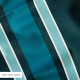 Mod Stripes in Pacific — mod stripes print, in deep petrol teal and pale blue on ivory