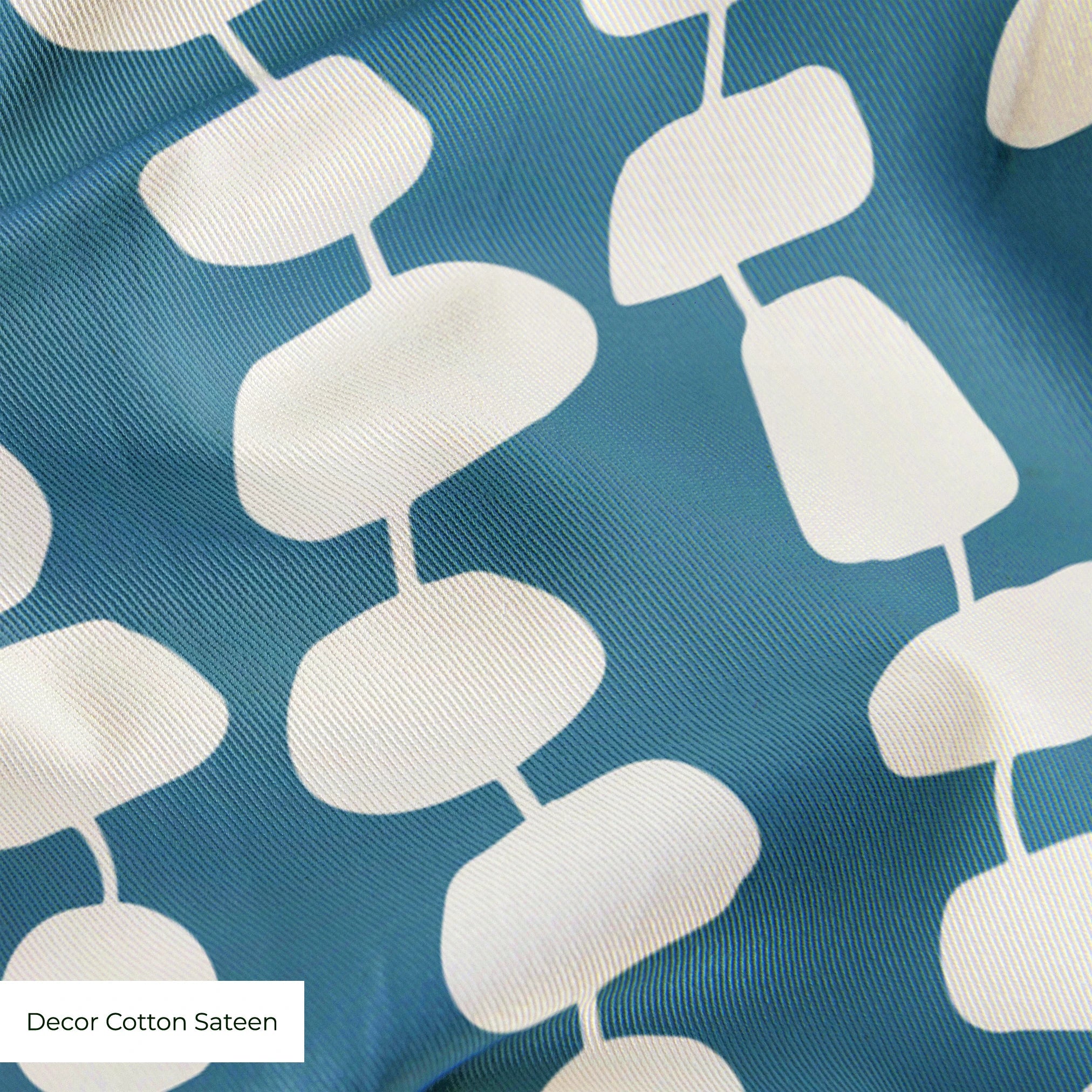 Atomic Stack in Slate — atomic stack print, in white forms on a dusty slate blue ground