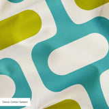 Mod Waves in Los Feliz — mod waves print, in chartreuse and gold pods on a turquoise ground