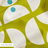 Geometric Martini Mod in Chartreuse — geometric martini mod print, in chartreuse and olive with cream capsules and a golden center
