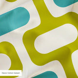 Mod Waves in Irvine — mod waves print, in olive and charcoal pods on a saturated mustard ground