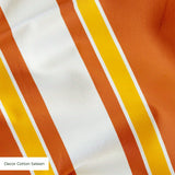 Mod Stripes in Orange — mod stripes print, in bright orange and coral with a golden edge on ivory