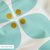 Square Mod in Robins Egg — square mod print, in pale robin's egg blue with a soft coral center on bone