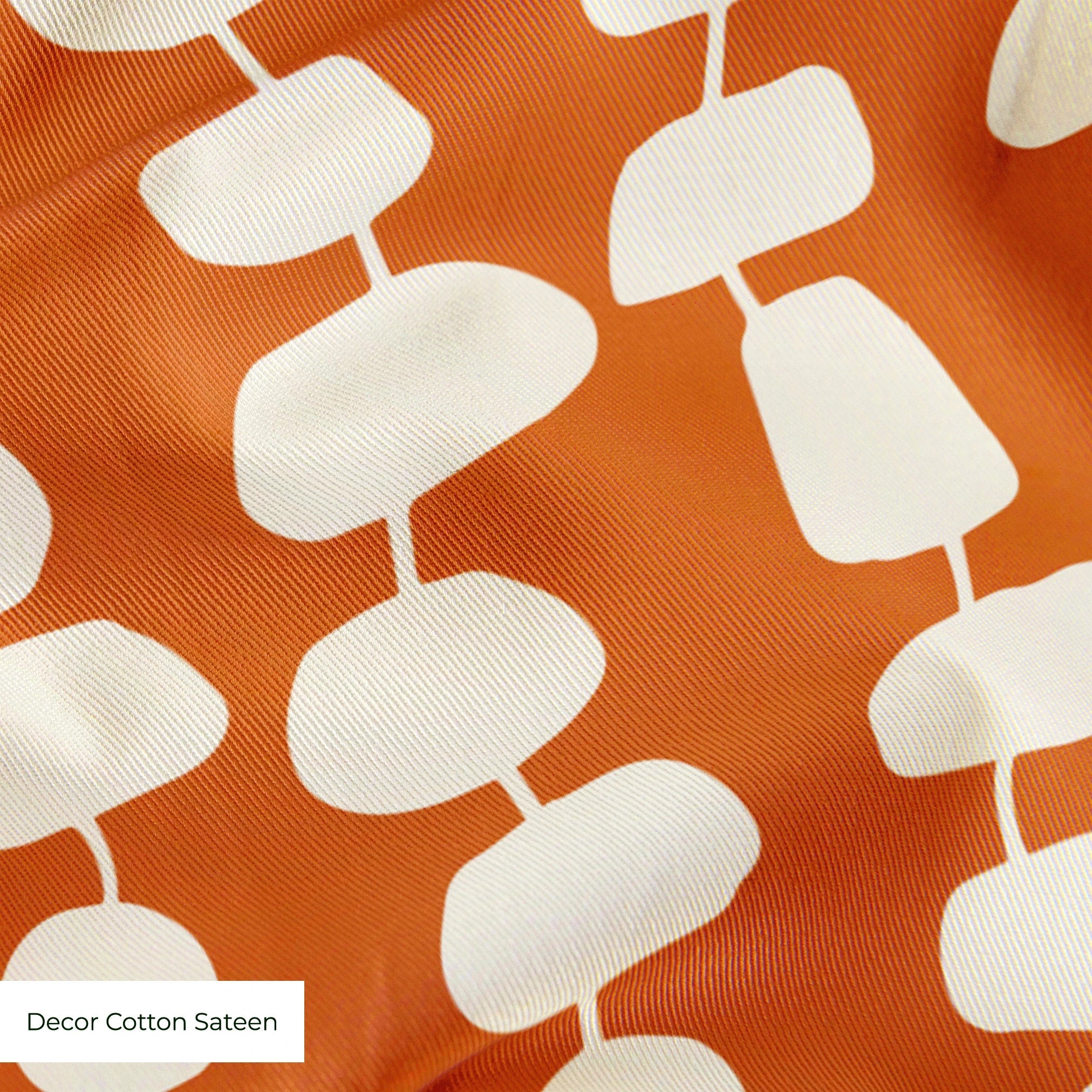 Atomic Stack in Persimmon — atomic stack print, in white forms on a warm persimmon orange ground