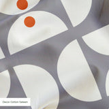 Geometric Martini Mod in Cherry — geometric martini mod print, in cool grey and white with a cherry red center
