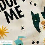 Retro Rescue Dogs — retro rescue dogs print, in teal, cream and red on a soft cream ground