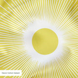 Retro Sunburst in Lemon — retro sunburst print, in soft lemon yellow with a creamy white core