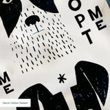 Adopt Me Mid Mod Dog in Slate — adopt me mid mod dog print, in slate blue, black and cream on a warm bone ground