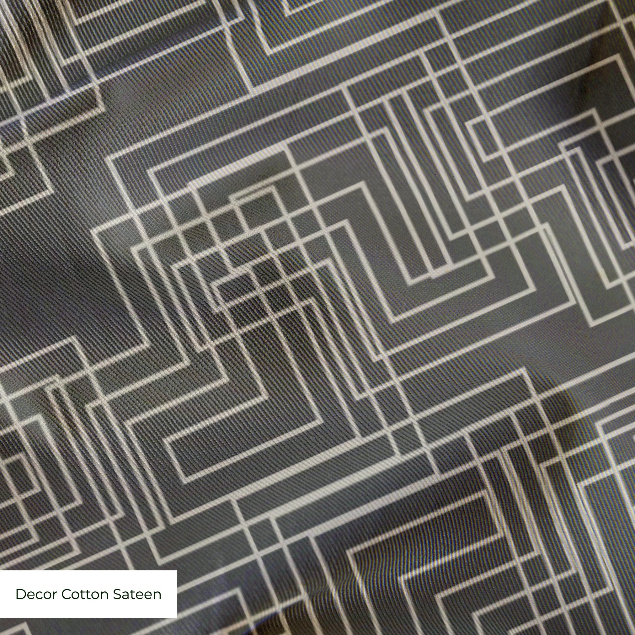 Interlock in Gray — interlock print, in mid grey, quietly textured