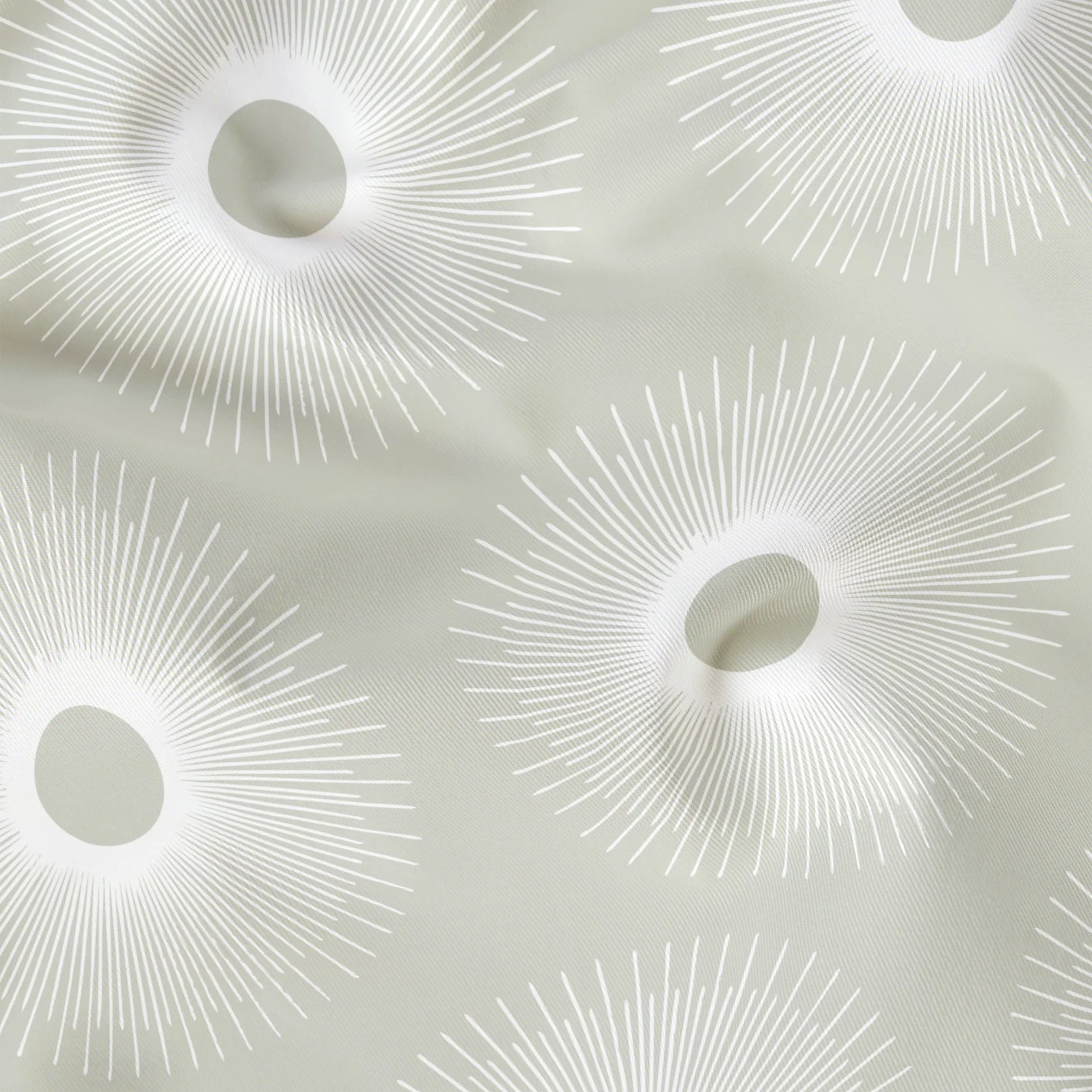Retro Sunburst in Taupe — retro sunburst print, in warm taupe and sand with a pale center