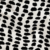 Atomic Stack in Ivory — atomic stack print, in black forms on a bright ivory ground, the reverse of the Ebony colorway