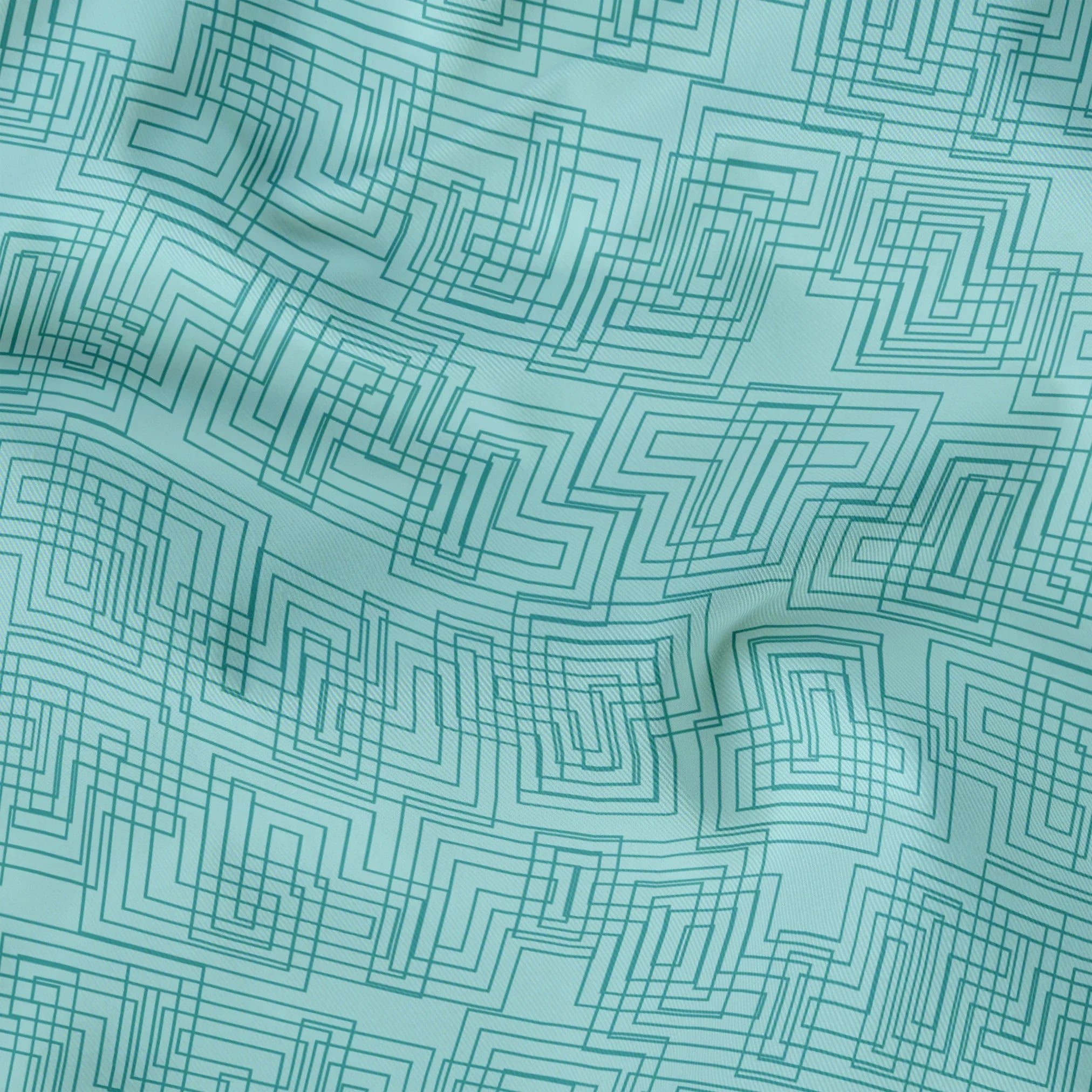 Interlock in Lagoon — interlock print, in clear tonal lagoon aqua