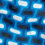 Mod Waves in La Jolla — mod waves print, in vivid cobalt blue pods on a deep navy ground